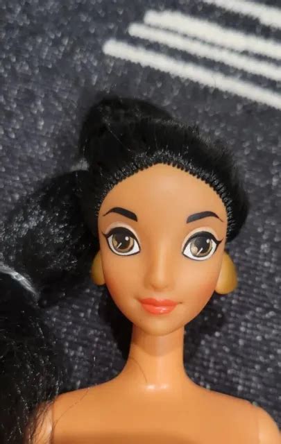 Nude Barbie Disney Aladdin Light Up Jasmine Long Black Hair Tnt Ooak 9