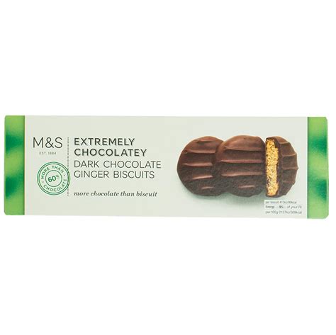 Marks And Spencer Mands Extremely Chocolatey Dark Chocolate Ginger Rounds