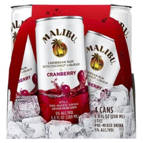 Distilled in the customary west indian way, caribbean white rum is blended with coconut and sugar which gives malibu its smooth and delicious taste.why not try malibu with cola or your favourite fruit juice. MALIBU Malibu Caribbean Rum with Coconut Liqueur & Cranberry Still Pre-Mixed Reviews 2021