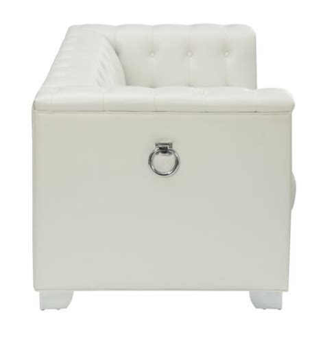 Modern 3 Piece Sofa Set Couch Loveseat Ottoman White Coaster Chaviano