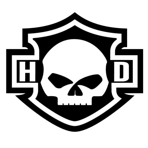 Harley Davidson Logo Silhouette Skull Decal