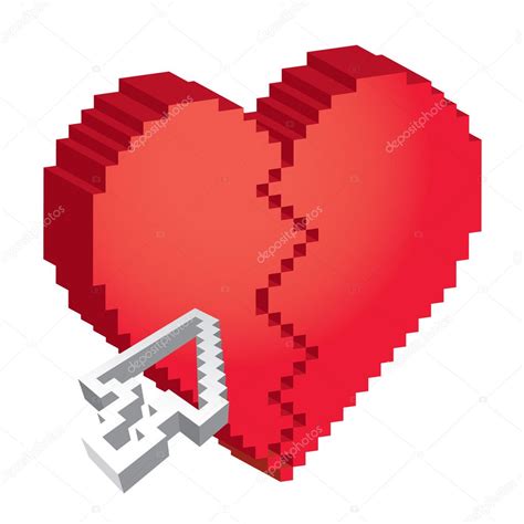 3d Pixel Broken Heart — Stock Vector © I3alda 9166181