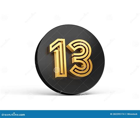 3d Gold Thirteen On White Background Stock Image