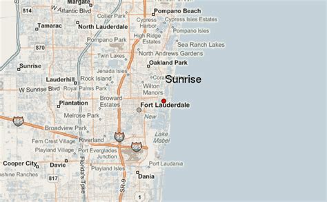 Where Is Sunrise Florida Map United States Map