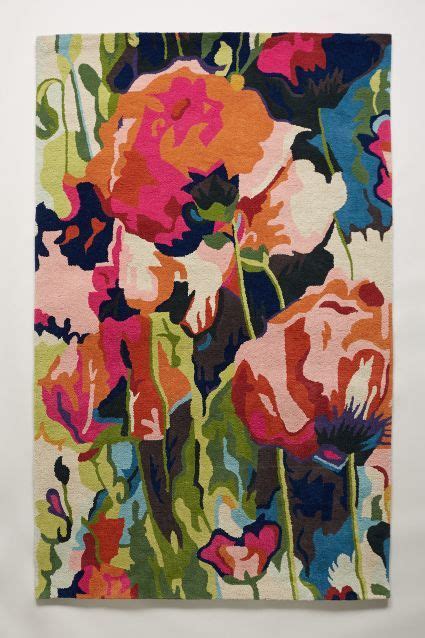 Painterly Poppies Rug Poppy Rug Spring Rugs Poppies