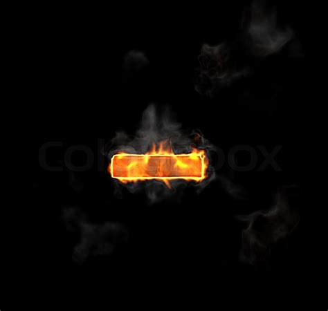 Burning And Flame Font Minus Symbol Stock Image Colourbox