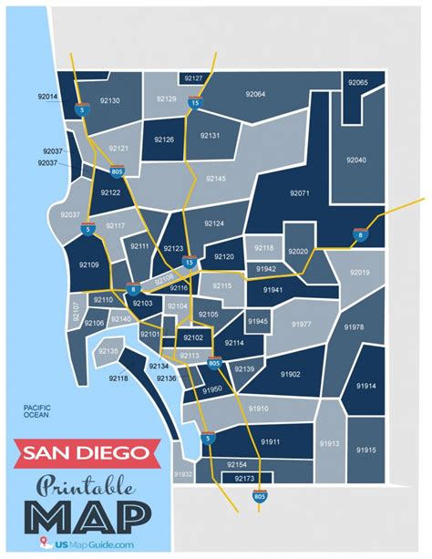 San Diego Ca Zip Code Map Updated 2020