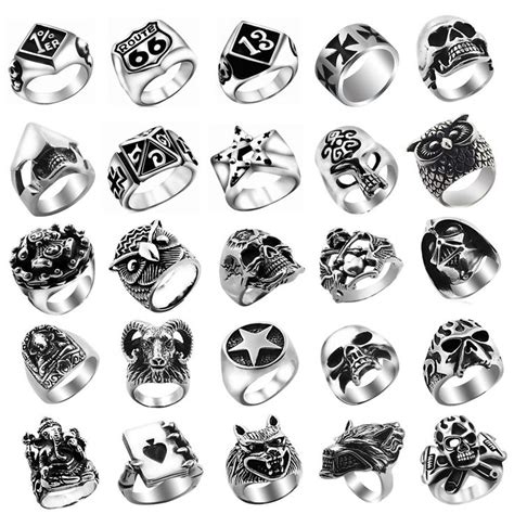 1pc stainless steel punk ring various styles gothric biker ring rock ring rock rings how to