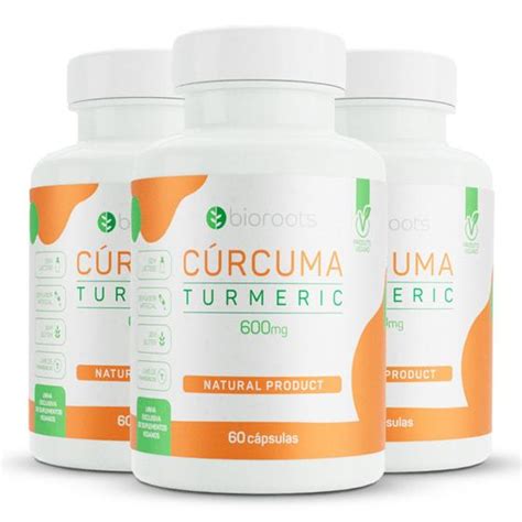 Kit C Rcuma Turmeric Bioroots Mg Vegana C Psulas C Rcuma Em