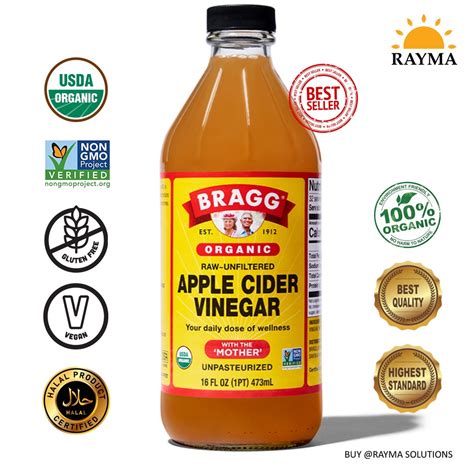 Bragg Organic Raw Unfiltered Apple Cider Vinegar With The Mother