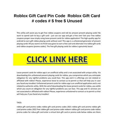 Roblox T Card Pin Code Roblox T Cardpdf Docdroid