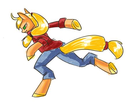 863016 Safe Artistthiefofcookies Applejack Anthro Female Solo Derpibooru