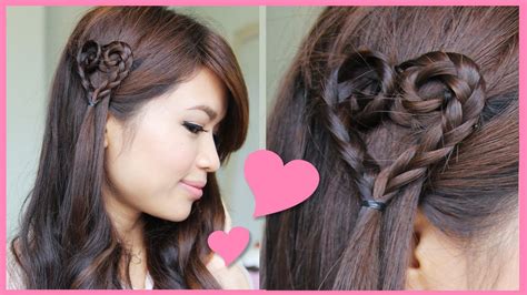 Looking for more heart hairstyle ideas? Heart Braid Tutorial ♥ Valentine's Day Hairstyle - YouTube