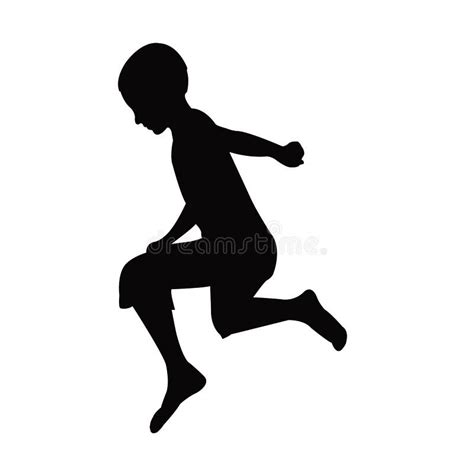 Un Niño Saltando Vector De Silueta Corporal Ilustración Del Vector