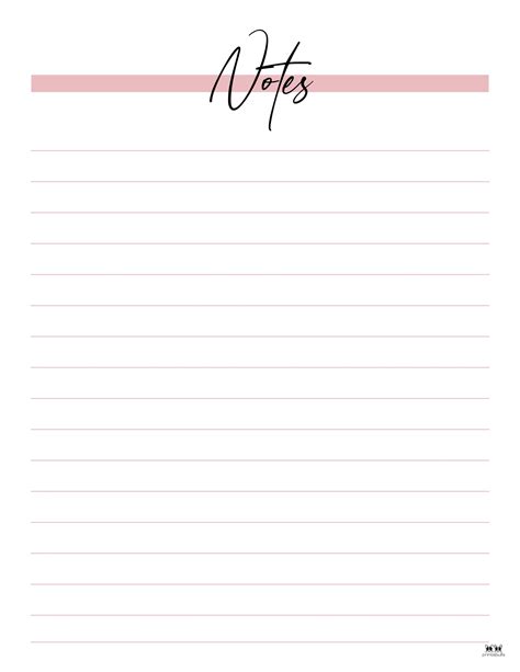 Note Pages Templates Free Printables Printabulk