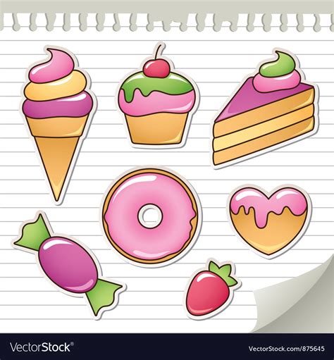 Sweet Stickers Royalty Free Vector Image Vectorstock