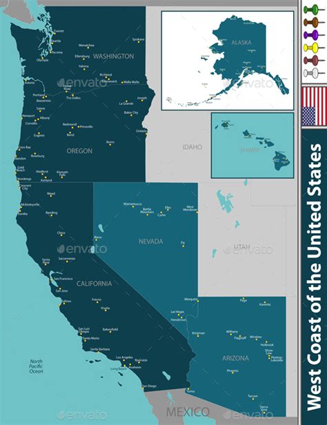West Coast Of The United States By Sateda2012 Graphicriver