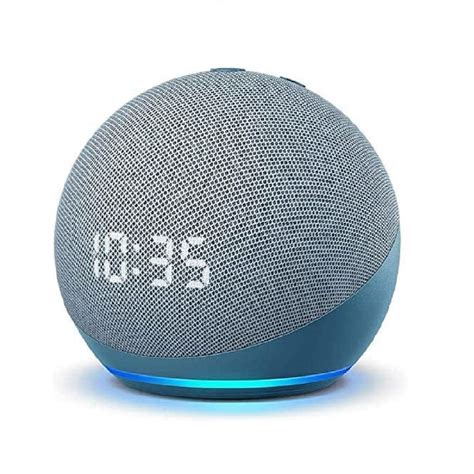 Amazon Echo Dot 4th Gen Blue Clock B7w644