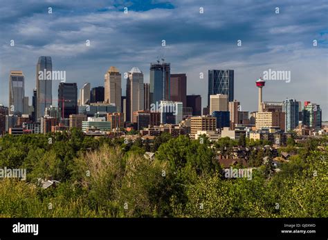 Downtown Skyline Calgary Alberta Canada Stock Photo Alamy