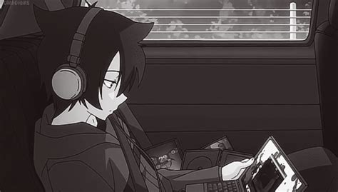 A Boy Watching Anime In The Car Anime Crying Anime Anime Black Hair