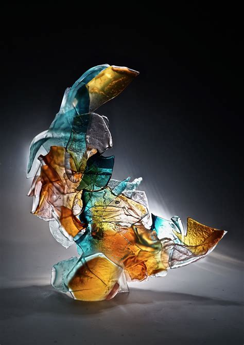 Art Glass Sculpture Blown And Fused Glass Sculpture Melting Glass