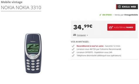 Le Nokia 3310 Fait Son Retour Sur Le Site De Darty Nokians La