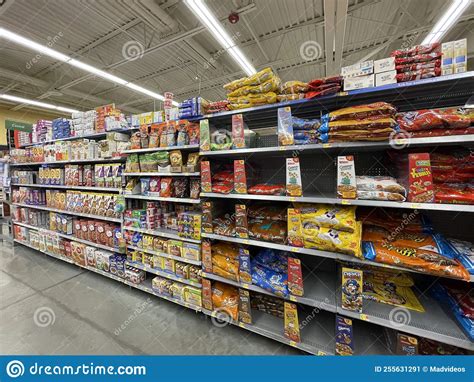 Walmart Grocery Store Interior Bagged Cereal Side View Editorial Photo