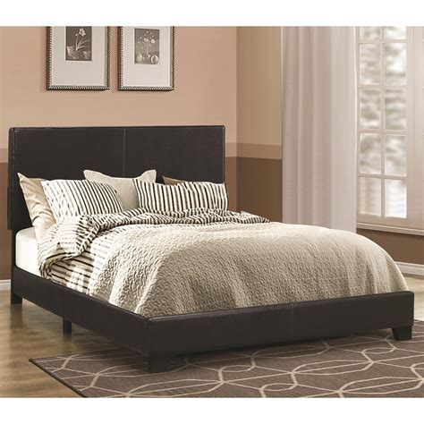 leather upholstered california king size platform bed black
