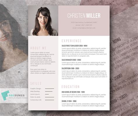 Free Resume Template With Picture Insert
