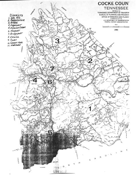 1836 Civil Districts Cocke Co. Tennessee