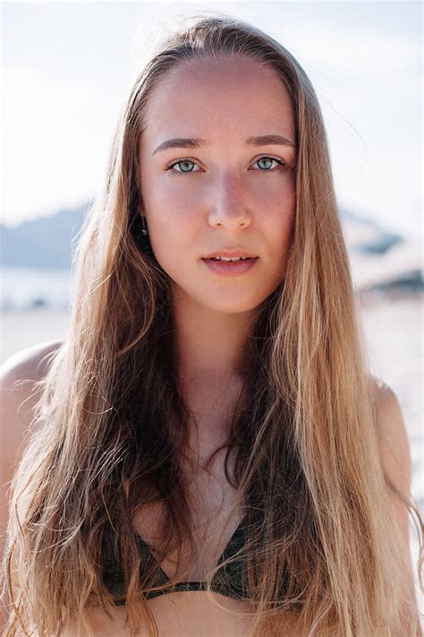 Summer Beach Bikini Style Young Pretty Tanned Woman Closeup By Stocksy Contributor Viktor