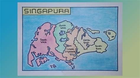 Cara Menggambar Peta Negara Singapura Gambar Peta Wilayah Singapura Youtube