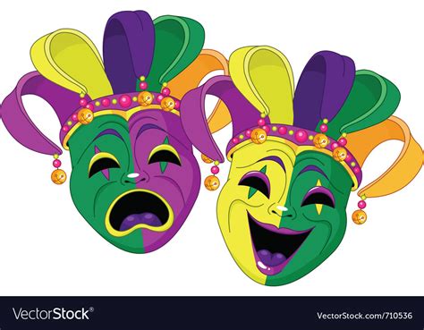 Mardi Gras Comedy And Tragedy Masks Royalty Free Vector