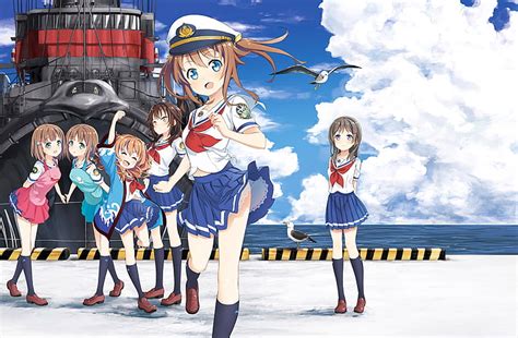 Anime High School Fleet Kouko Nosa Rin Shiretoko Hd Wallpaper