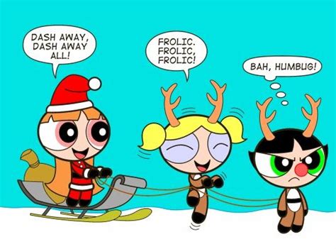 Blossom Claus And Her Reindeer Christmas Cartoon Characters Powerpuff Girls Cartoon Network