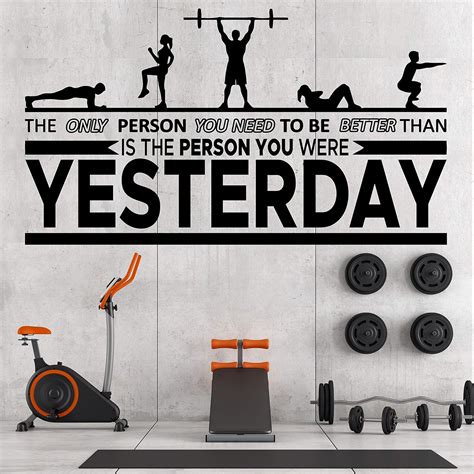 20 x 35 in Motivational Inspirational Gym Wall Decals - Workout Fitness