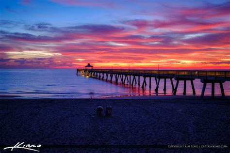 Deerfield Beach International Fishing Pier Sunrise Colors At Bro