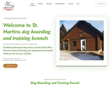Website Redesign For St Martins Dog Kennels New Brunswick