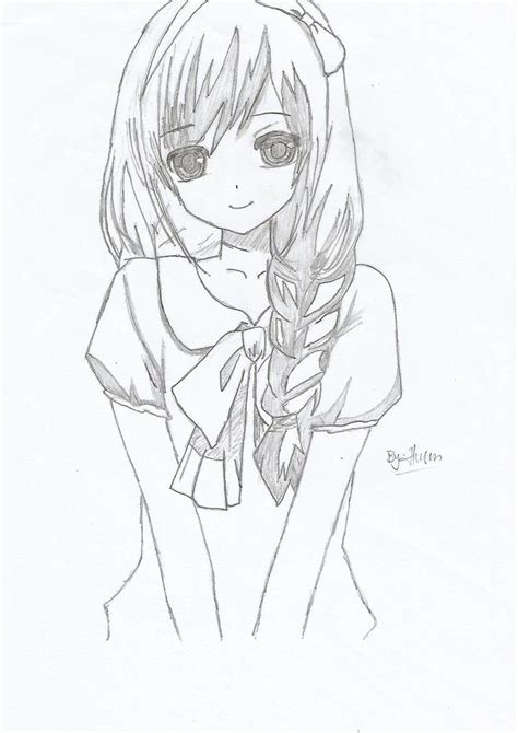 Cute Drawings Anime Easy How To Draw A Cute Anime Girl Step By Step