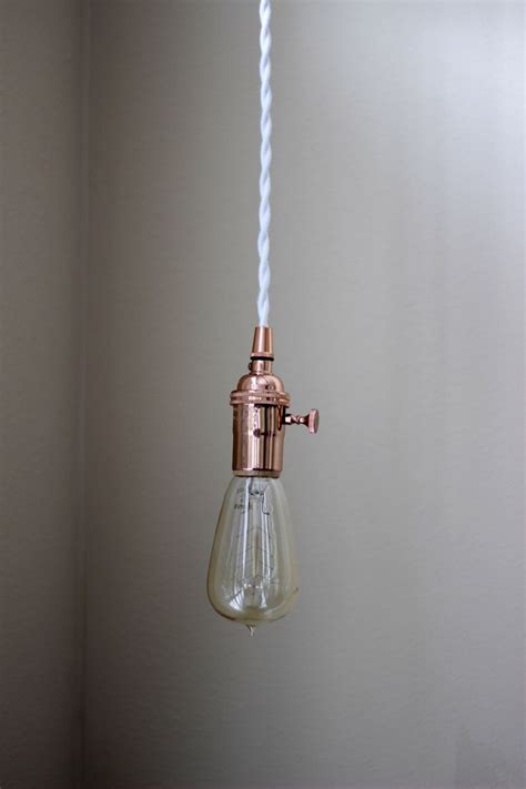  copper pendant hanging light. Industrial Plug In Pendant Light Copper Bare Bulb Socket ...