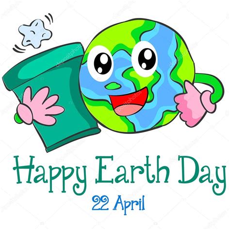 Happy Earth Day Cute Cartoon World — Stock Vector © Kongvector 149546756