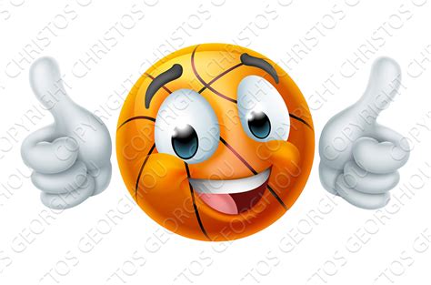 Basketball Ball Emoticon Face Emoji Photoshop Graphics ~ Creative Market