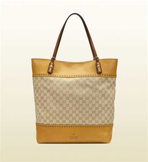 Gucci Laidback Crafty Original Gg Canvas Tote In Sand Yellow Lyst