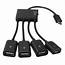 4 Port Micro USB OTG Hub Adapter Cable Data Line Power Charging For 