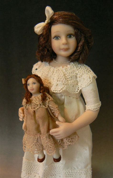 Dollhouse Little Girl With Her Dolly By Debbie Dixon Paver Doll House