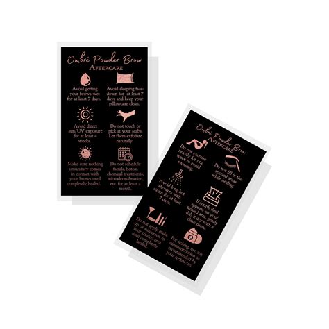 Ombre Powder Brow Aftercare Instruction Cards Digital Etsy