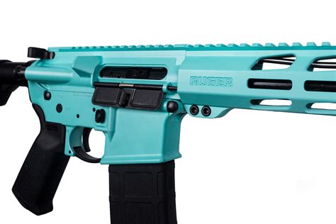 Ruger Ar 556 Mpr 556mm Semi Auto Rifle With Turquoise Cerakote Finish