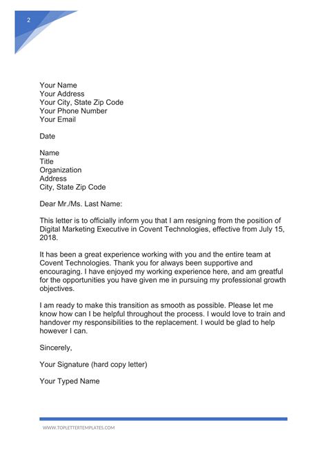 9 Official Resignation Letter Template 9 Free Word Pdf Format Download