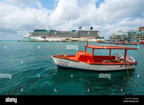 Cruise Ship Port Oranjestad Aruba Stock Photo Alamy
