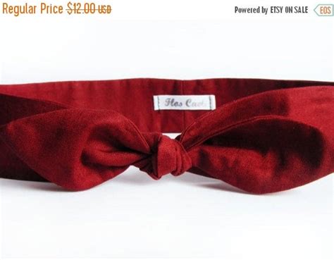 Sale 15 Wine Red Bow Headband Cotton Headband By Floscaeli